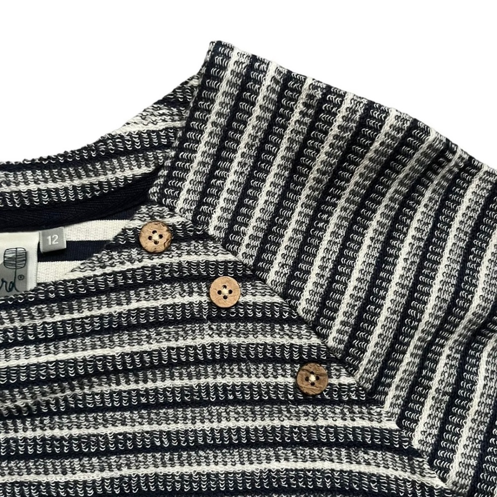 Weird Fish Jumper Womens Size 12 UK Striped With Button Accents - Picture 5 of 9